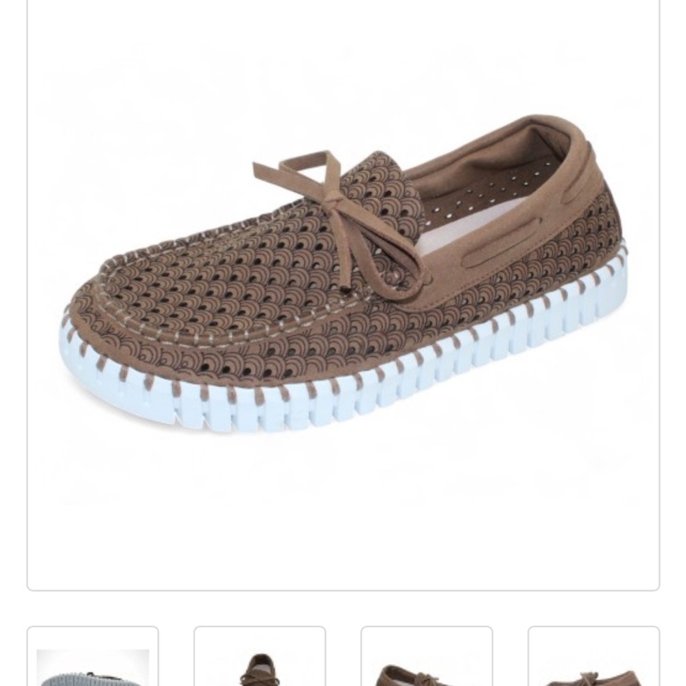 Ilse Jacobsen blue Perforated Slip-Ons - Picture 2 of 6